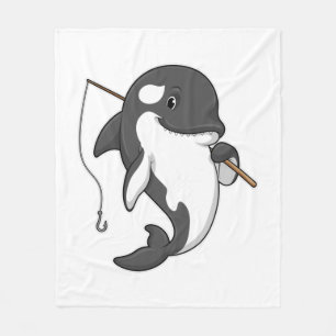Manta Polar Orca como pescador con barra de pesca