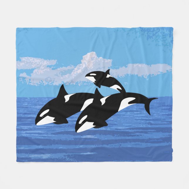 Manta Polar Orcas Fleece Blanket (Frente (Horizontal))