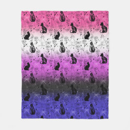 Manta Polar Orgullo Genderfluid Gato Negro - Místico y Brujo
