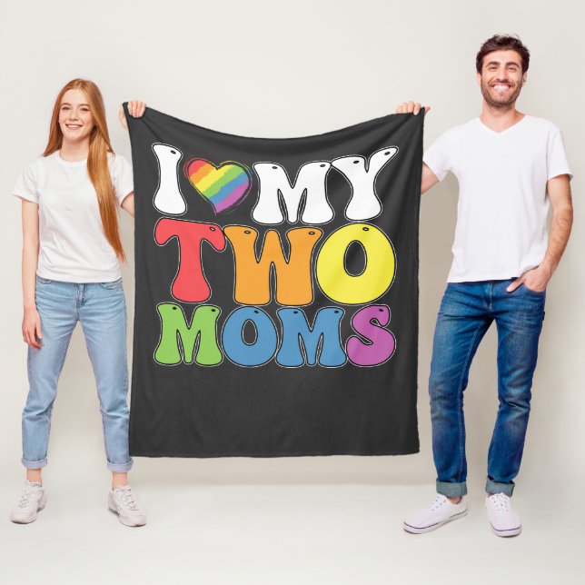 Manta Polar Orgullo LGBT Me encanta mi apoyo a dos madres lesb (In situ)