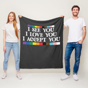 Manta Polar Orgullo LGBT Veo Amor Te Acepto Apoyo