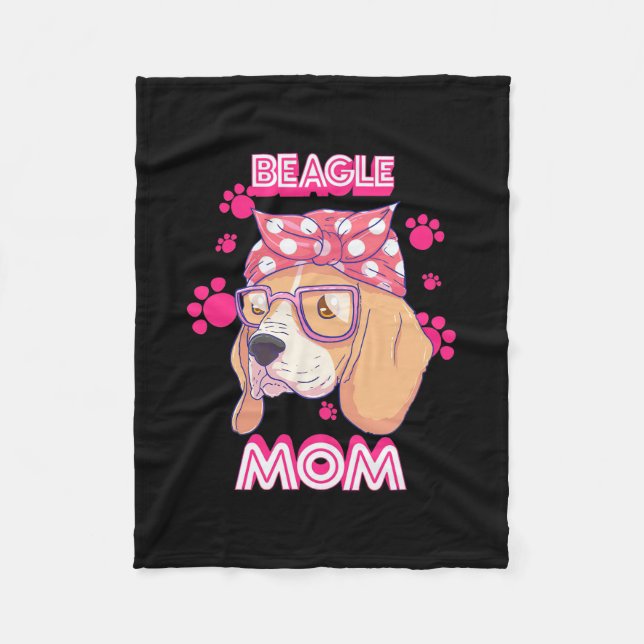 Manta Polar Orgullosa Beagle Dog Mom (Anverso)