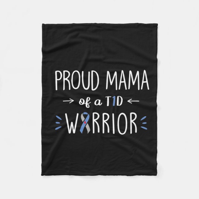 Manta Polar Orgullosa Madre De T1d Hijo Diabetes Sensibilizaci (Anverso)