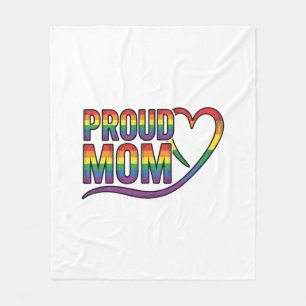 Manta Polar Orgullosa Mamá Corazón Arcoíris Diseño de Grabado