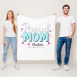 Manta Polar Orgullosa mamá de | Día de la Madre del personaliz
