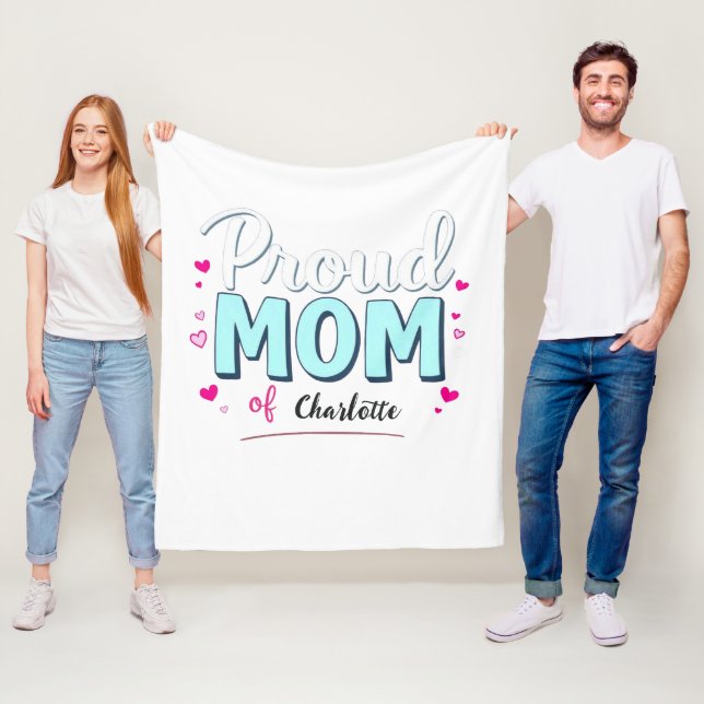 Manta Polar Orgullosa mamá de | Día de la Madre del personaliz (In situ)