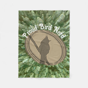 Manta Polar Orgulloso pájaro Nerd Silhouette Green Brown Birdi