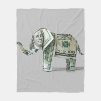 Manta Polar Origami de dinero elefante de $100