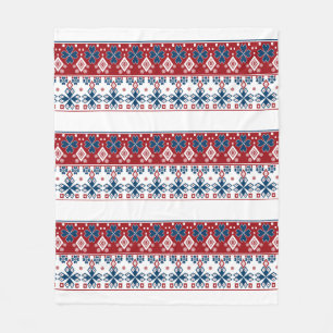 Manta Polar Ornamento azul rojo