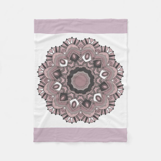 Manta Polar Ornamento beige (Anverso)