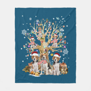Manta Polar Ornamento De Árbol De Navidad Beagle Para Perro