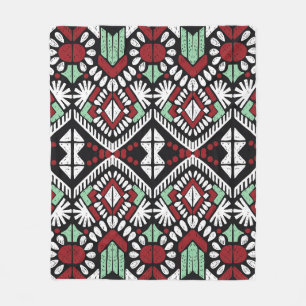 Manta Polar Ornamento de folclore geométrico Ikat. Etnia triba