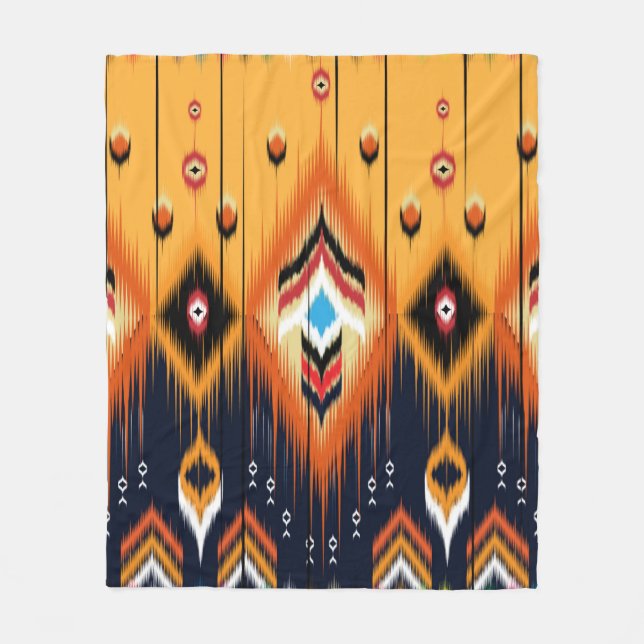 Manta Polar Ornamento de folclore geométrico Ikat. La etnia tr (Anverso)