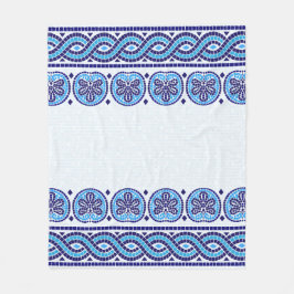 Manta Polar Ornamento de mosaico griego - tonos azules