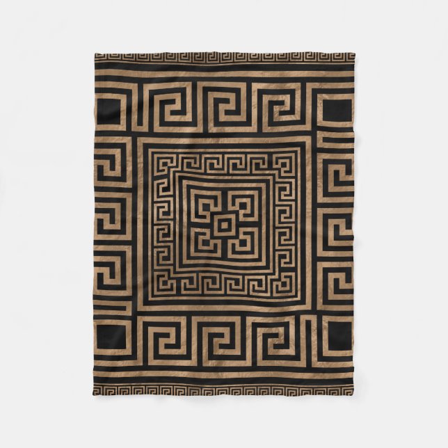 Manta Polar Ornamento dominante griego - meandro griego - oro (Anverso)