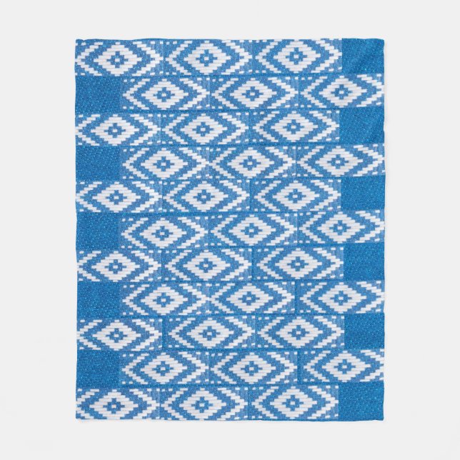 Manta Polar ornamento étnico sobre la ropa de cama natural (Anverso)