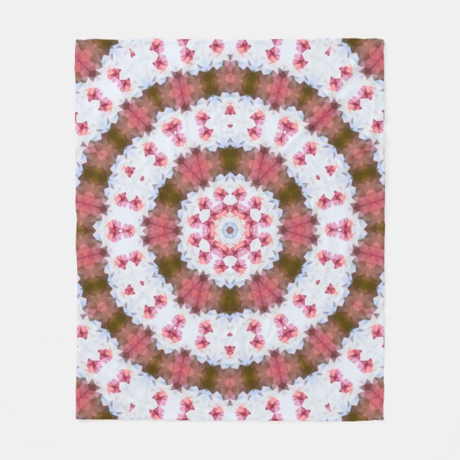 Manta Polar Ornamento redondo ,mandala , caleidoscopio (Anverso)