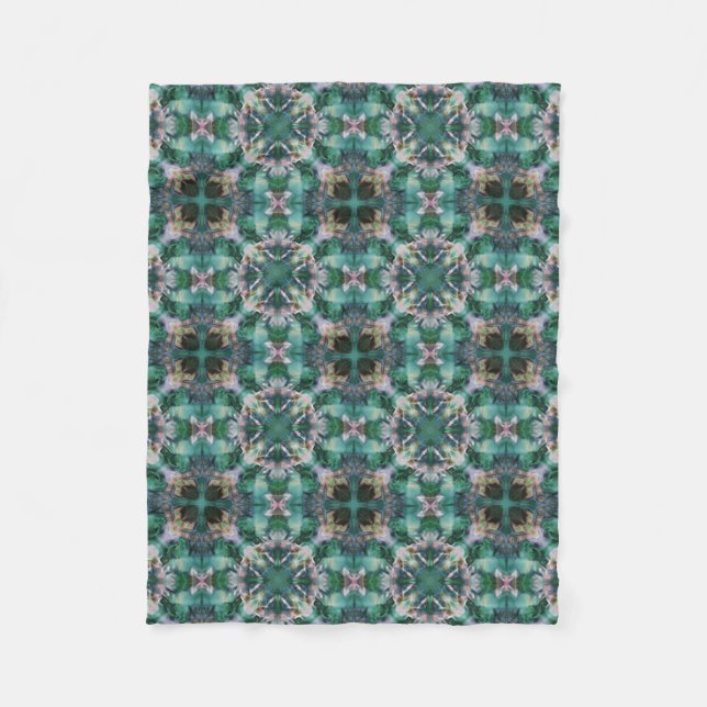 Manta Polar Ornamento turquesa verde (Anverso)