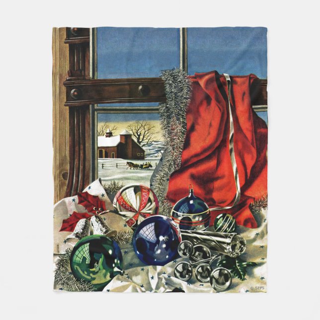 Manta Polar Ornamentos de Navidad (Anverso)