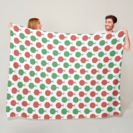 MANTA POLAR ORNAMENTOS DE NAVIDAD ROJA Y VERDE