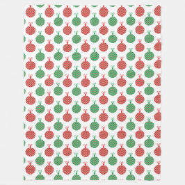 MANTA POLAR ORNAMENTOS DE NAVIDAD ROJA Y VERDE