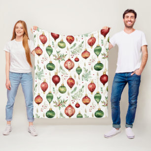 Manta Polar Ornamentos navideños festivos Patrón sin problemas