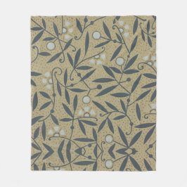 Manta Polar Ornate floral pattern with dark blue vines 