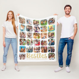 Manta Polar Oro blanco personalizado de BESTIES 27 Collages de