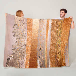 Manta Polar Oro de cobre estalla textura de glamour