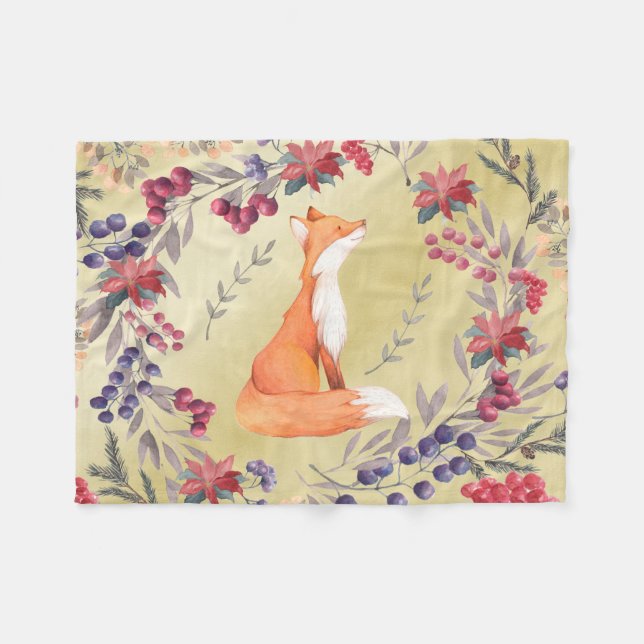 Manta Polar Oro de las bayas del invierno del Fox de la (Frente (Horizontal))