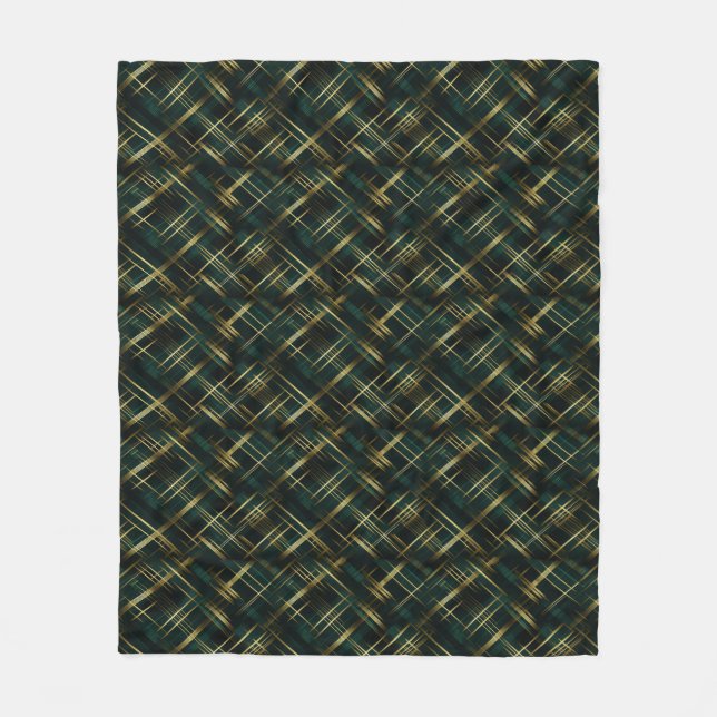 Manta Polar Oro moderno y verde oscuro (Anverso)