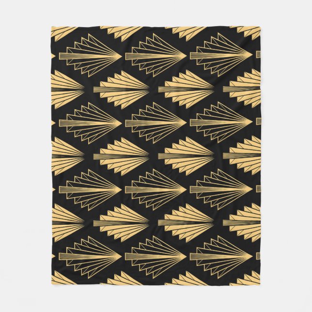 Manta Polar Oro negro Art Deco: sin inconvenientes (Anverso)