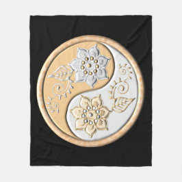 Manta Polar Oro & Plata Yin Yang 