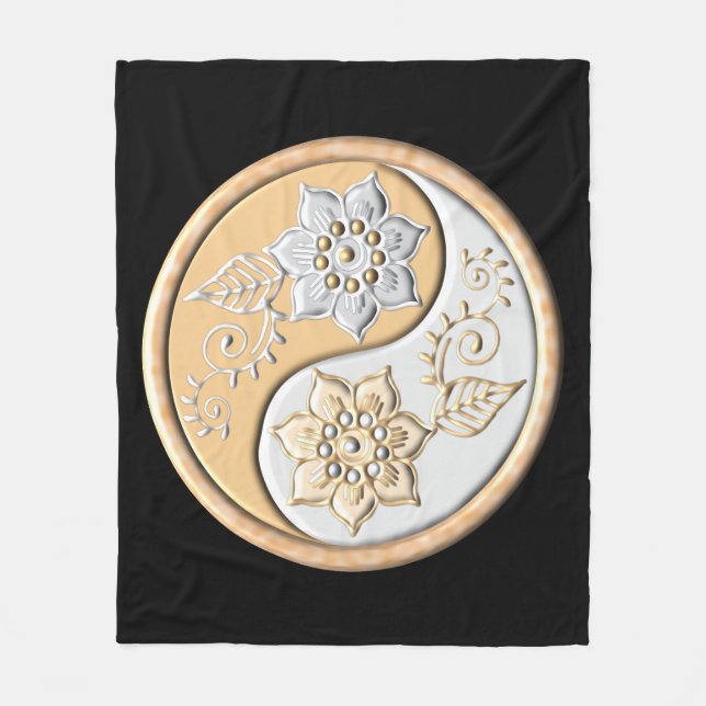 Manta Polar Oro & Plata Yin Yang  (Anverso)