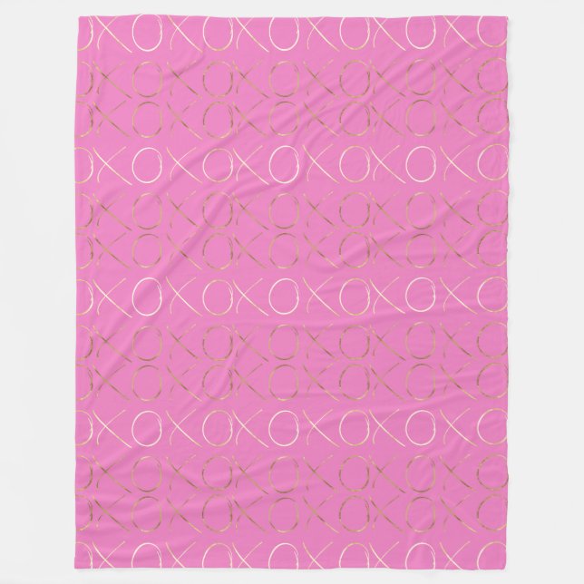 Manta Polar Oro Rosa Glam XOXO (Anverso)