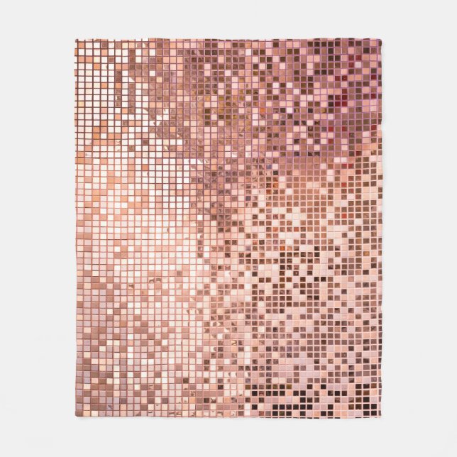Manta Polar oro Rosa: mosaicos cuadrados. (Anverso)