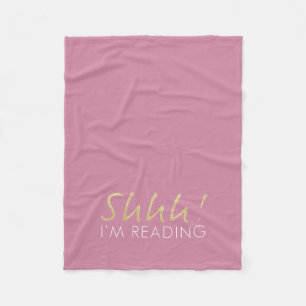 Manta Polar ¡Oro Sparkle Shhh! Estoy leyendo Fleece Blanket