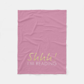 Manta Polar ¡Oro Sparkle Shhh! Estoy leyendo Fleece Blanket