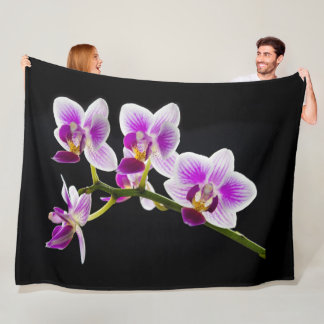 Manta Polar Orquídea blanca y púrpura