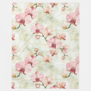 Manta Polar Orquídeas rosadas de bonito