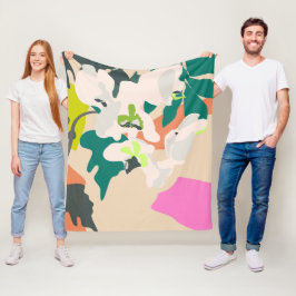 Manta Polar Orquídeas Tropicales Abstractas Hogar Moderno 