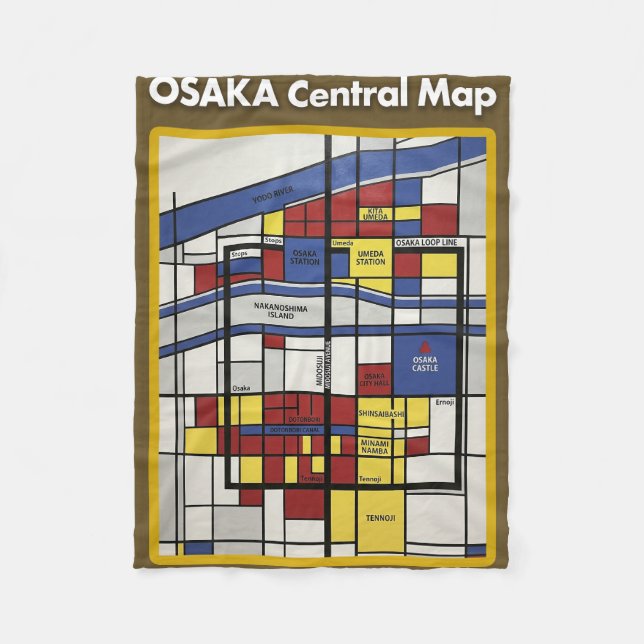 Manta Polar OSAKA central map Piet Mondrian style (Anverso)
