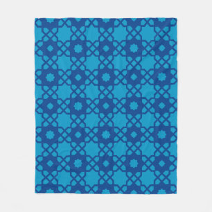Manta Polar Oscuro Blue Star Square Moisés Mosaic Retro Patter