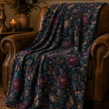 Oscuro Floral Vintage Crewel Botánico Elegante