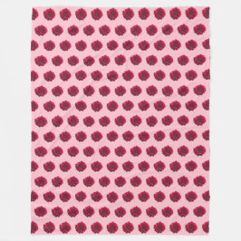 Manta Polar Oscuro Red Dahlia Flor patrón sin foco en