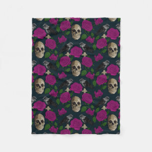 Manta Polar Oscuro Rosa gótico gótico grisáceo Vines Raven Sku