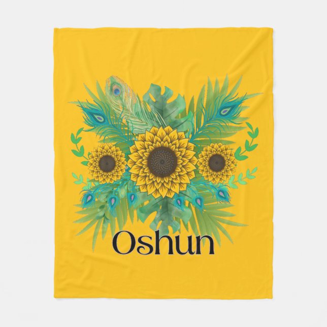 Manta Polar Oshun Goddess Sunflowers (Anverso)