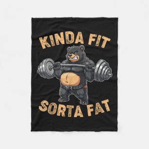 Manta Polar Osito de gimnasio divertido un poco gordo y algo e