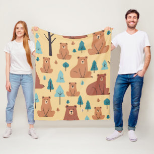 Manta Polar Oso amigos del bosque acogedor2 