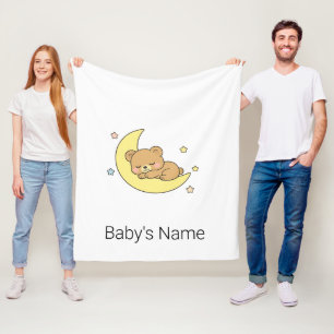 Manta Polar Oso Bebé Chibi Lindo Durmiendo en la Luna Enfermer